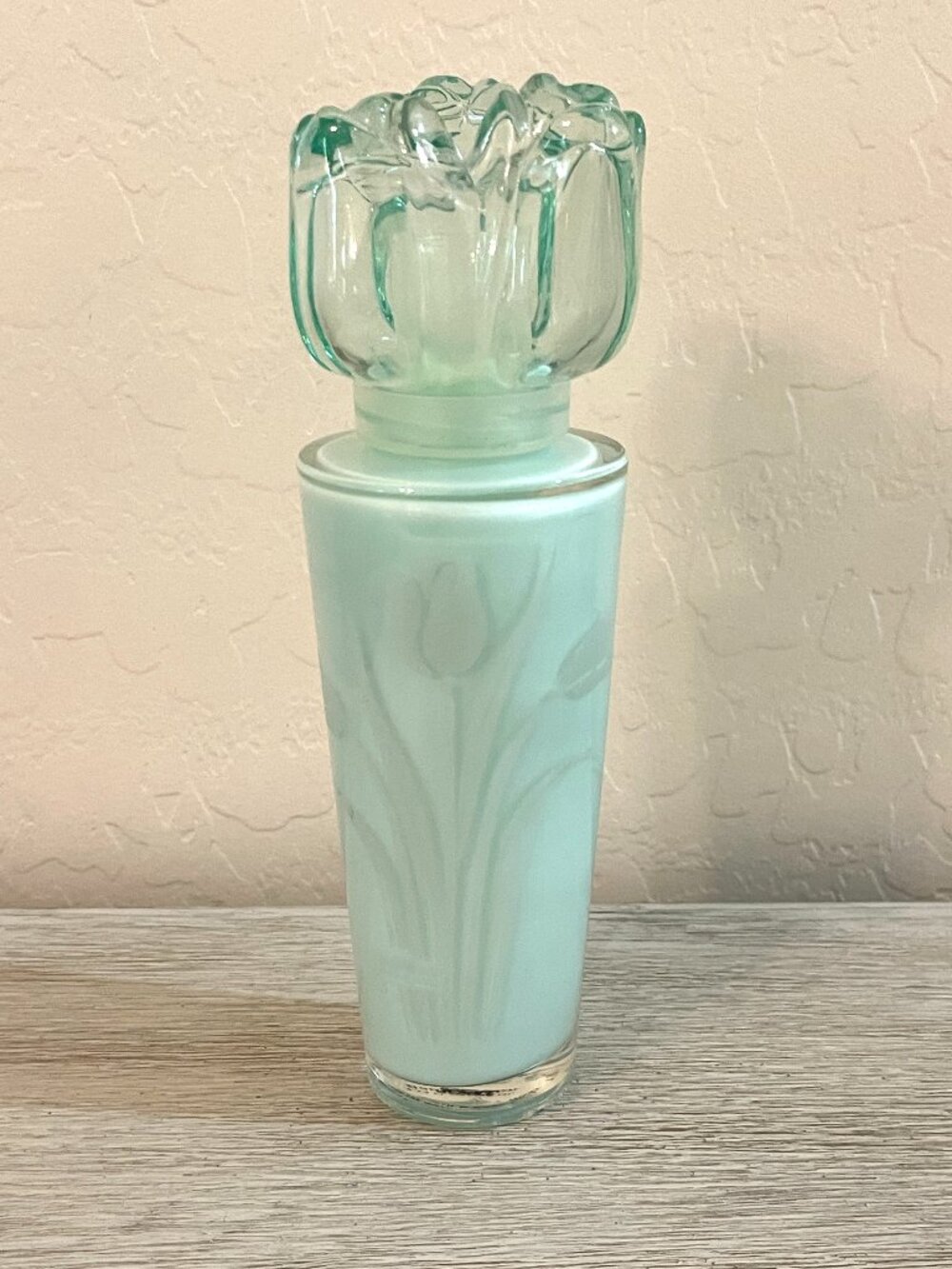 Bath & Body Works Glass Tulip Flower Bottle Lotion Vintage New Collectible